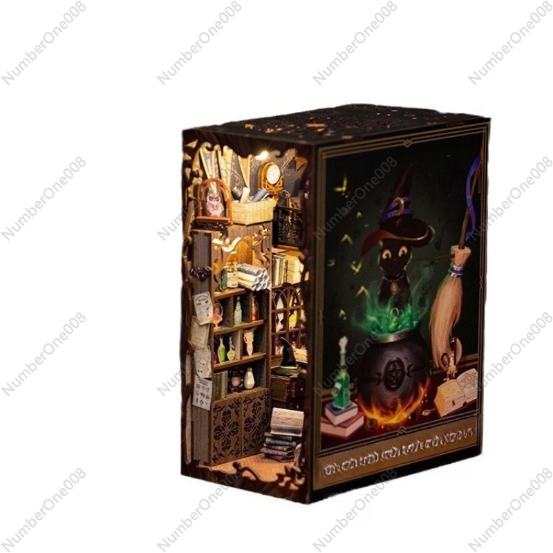 Model Kit Wood - Modelo de livraria de madeira diy,