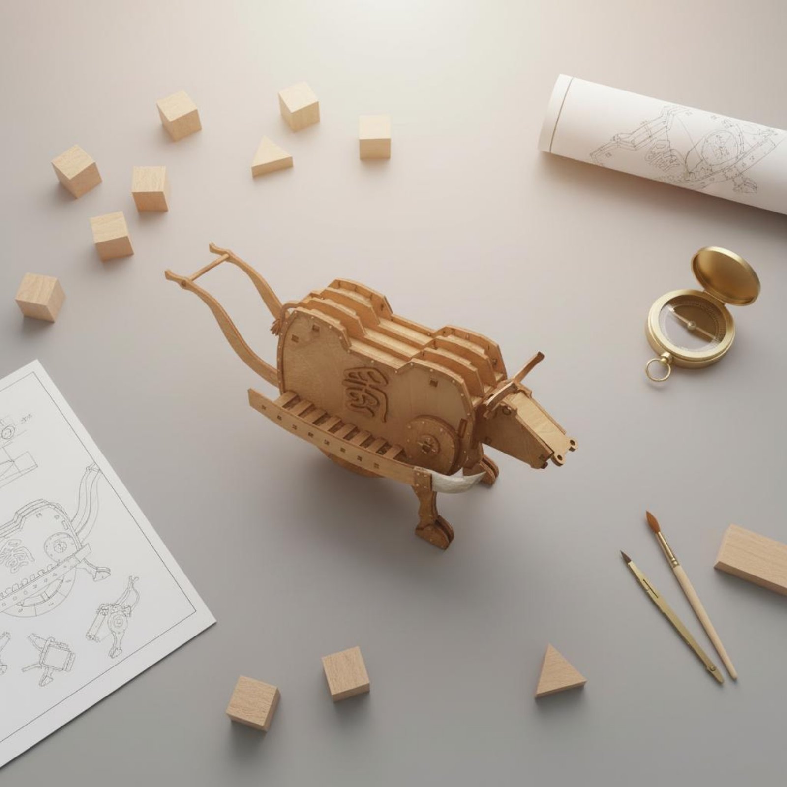 Kit de Montagem de Boi de Made - Model Kit Wood avaliação e preço